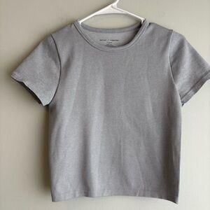 Better Together Gray Ribbed Top